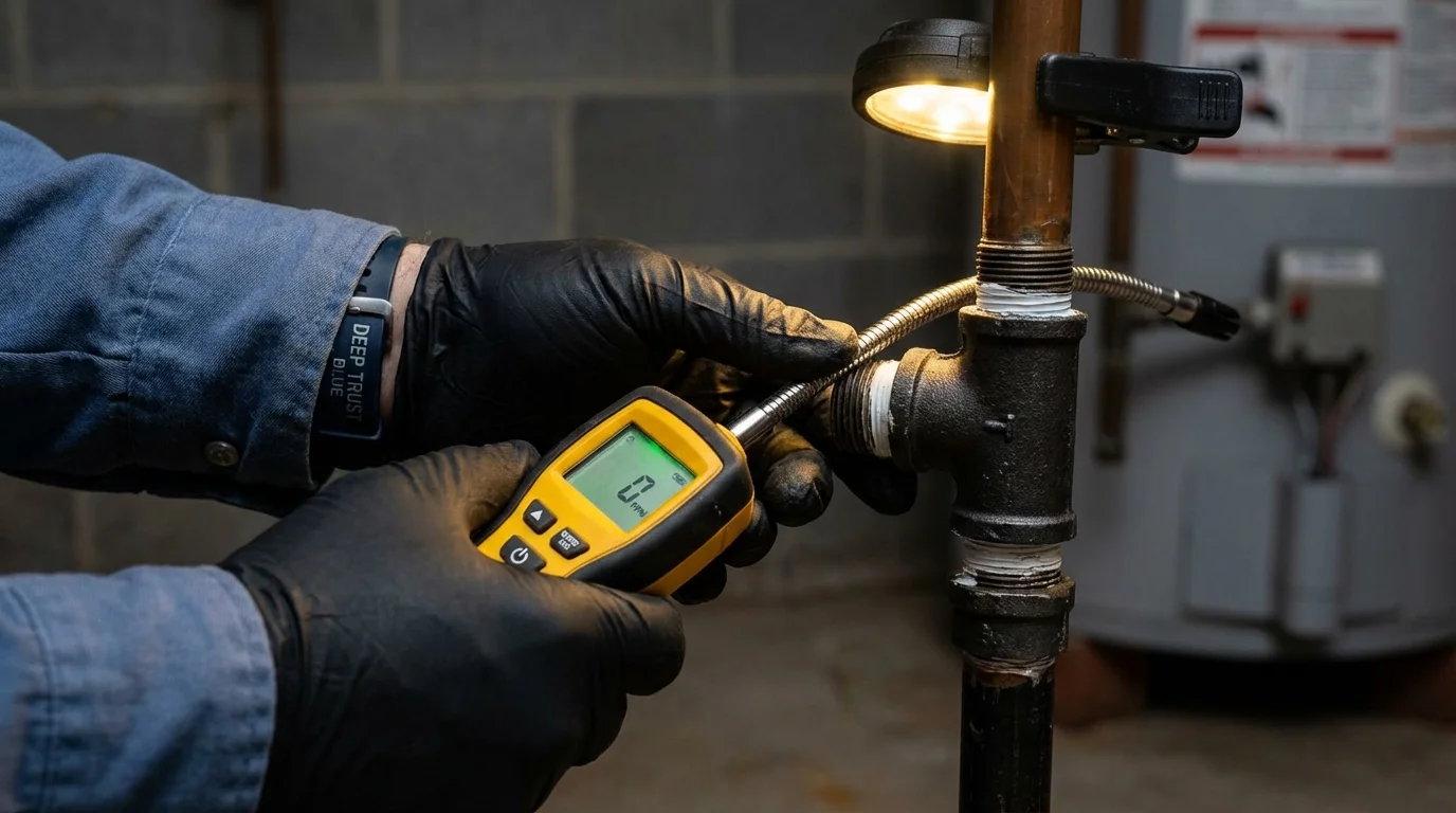 Gas leak detection with electronic sniffer by Johns Plumbing LLC in Fairless Hills