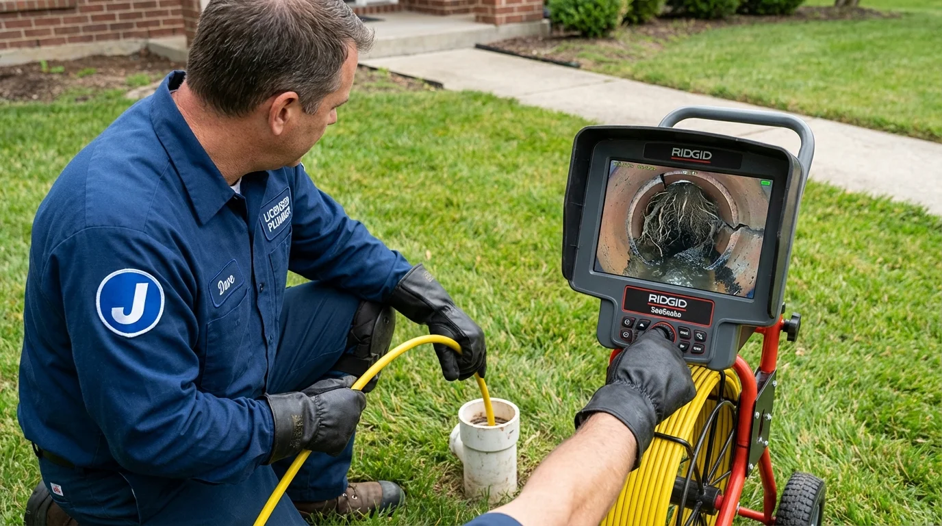 Sewer camera inspection being performed by Johns Plumbing LLC in Fairless Hills